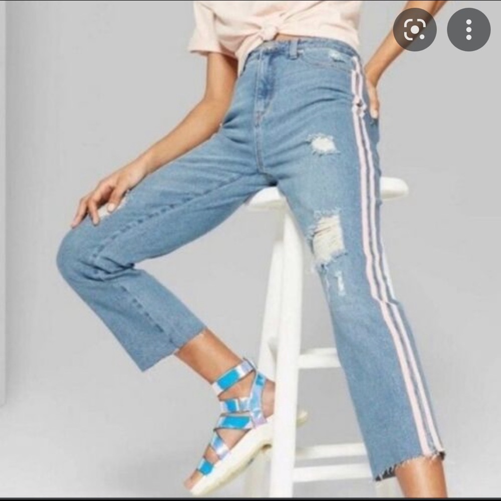High rise straight leg jeans